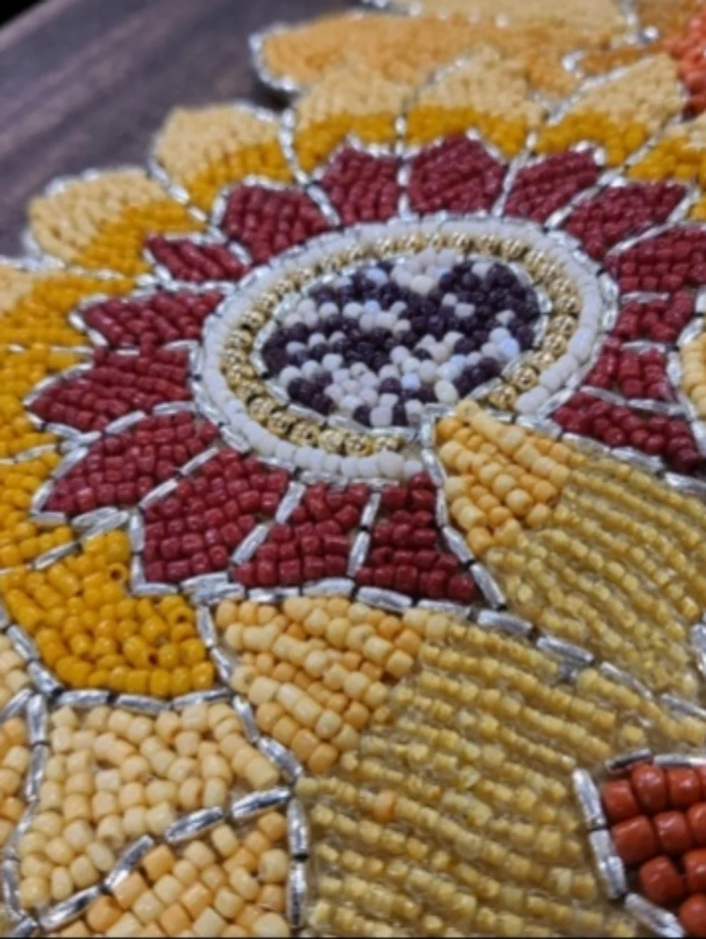 Shabby Chic Beaded Sunflower Table Runner Fall Floral Thanksgiving Decor 36